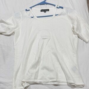 Catherine Malandrino White Short Sleeve Top